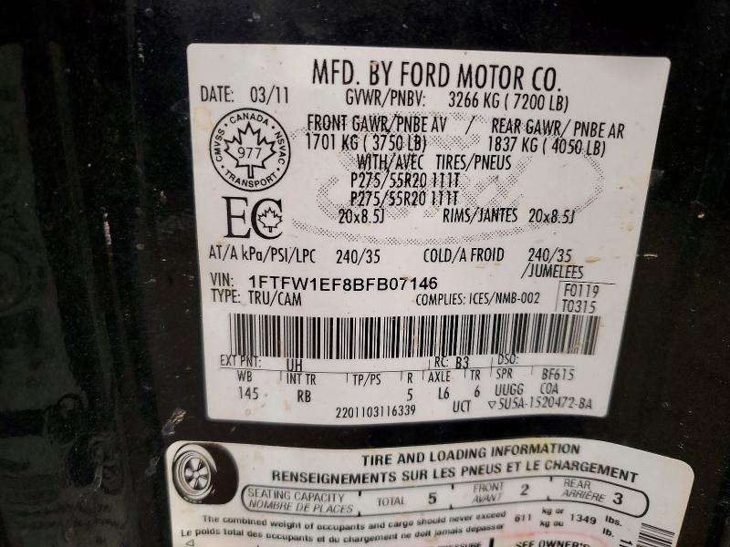 Продажа на аукционе авто 2011 Ford F150, vin: 1FTFW1EF8BFB07146, номер лота: 47476736