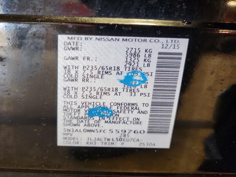 Aukcja sprzedaży 2015 Infiniti Qx60, vin: 5N1AL0MN5FC559760, numer aukcji: 79583395