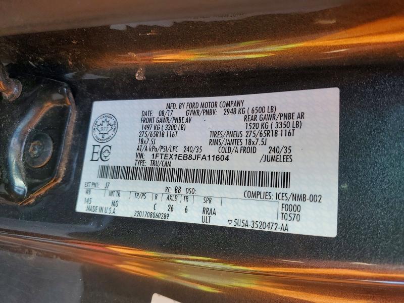 Aukcja sprzedaży 2018 Ford F150, vin: 1FTEX1EB8JFA11604, numer aukcji: 47729996