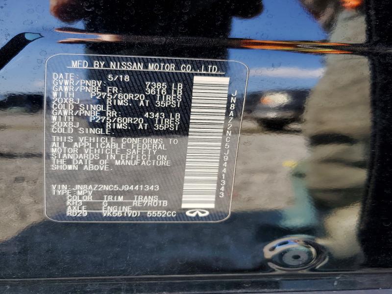Aukcja sprzedaży 2018 Infiniti Qx80, vin: JN8AZ2NC5J9441343, numer aukcji: 79817625