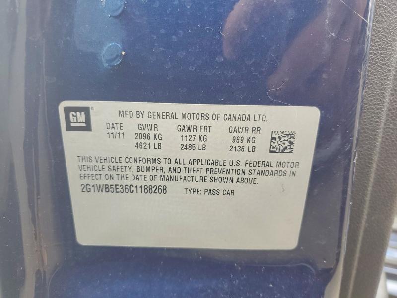 2012 Chevrolet Impala მანქანა იყიდება აუქციონზე, vin: 2G1WB5E36C1188268, აუქციონის ნომერი: 46426556