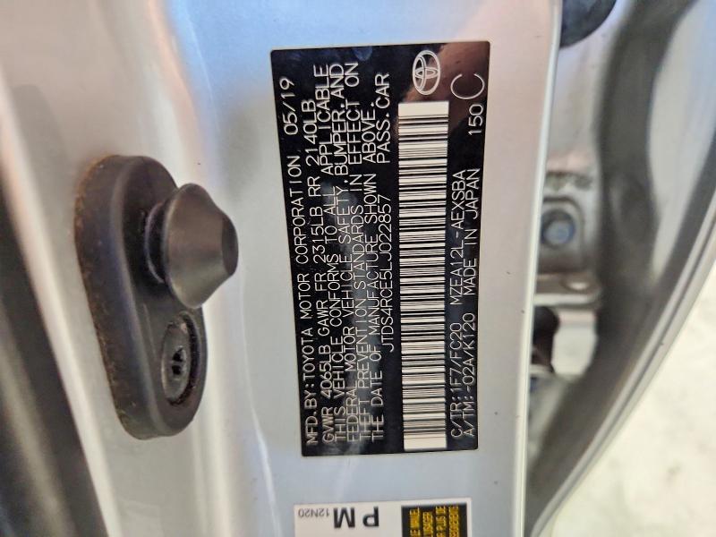 45588166 :رقم المزاد ، JTDS4RCE5LJ022857 vin ، 2020 Toyota Corolla مزاد بيع