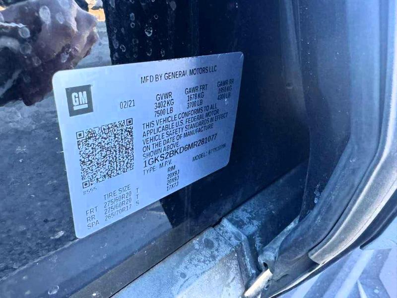 2021 Gmc Yukon მანქანა იყიდება აუქციონზე, vin: 1GKS2BKD6MR281077, აუქციონის ნომერი: 47463236