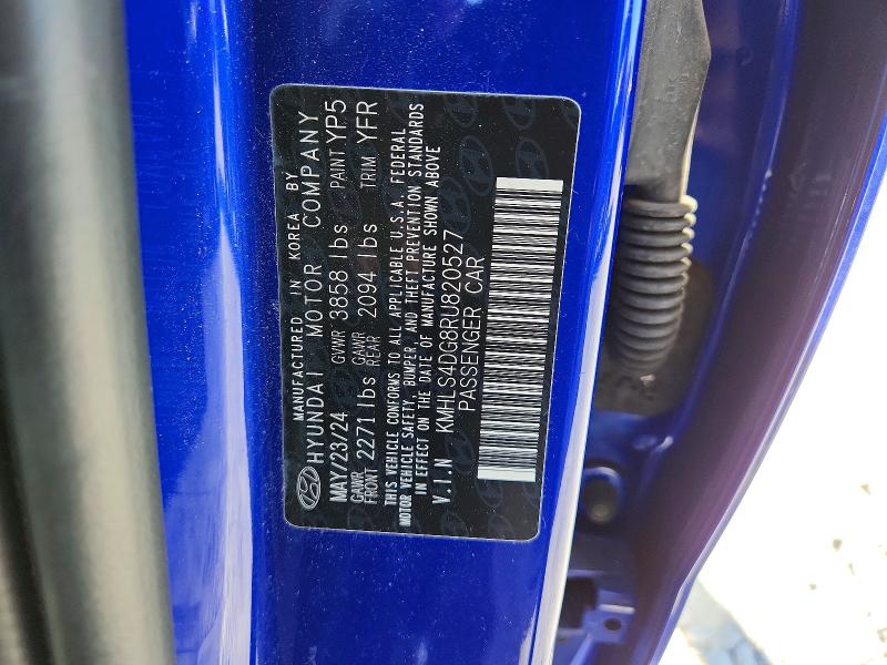 2024 Hyundai Elantra მანქანა იყიდება აუქციონზე, vin: KMHLS4DG8RU820527, აუქციონის ნომერი: 46989676