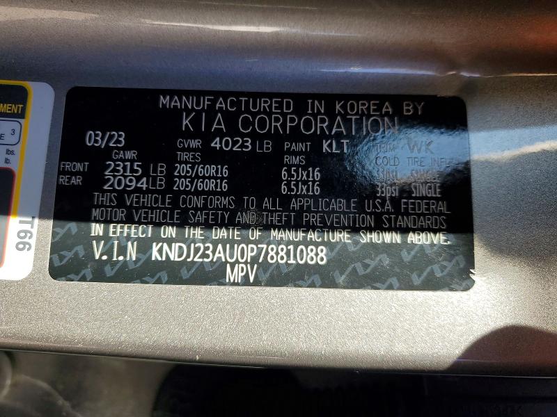 2023 Kia Soul მანქანა იყიდება აუქციონზე, vin: KNDJ23AU0P7881088, აუქციონის ნომერი: 46917806