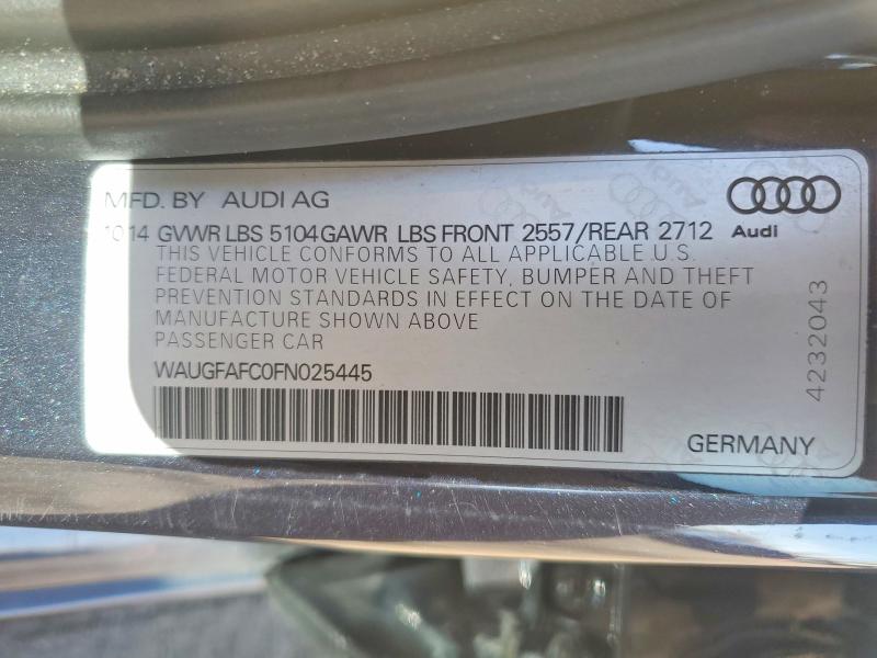 Aukcja sprzedaży 2015 Audi A6, vin: WAUGFAFC0FN025445, numer aukcji: 47389256