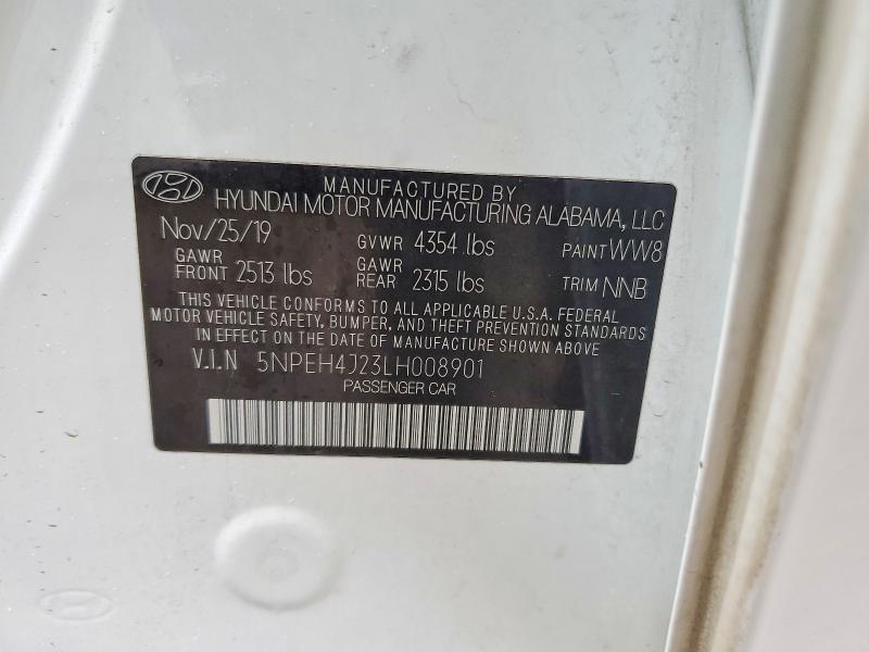 2020 Hyundai Sonata მანქანა იყიდება აუქციონზე, vin: 5NPEH4J23LH008901, აუქციონის ნომერი: 79508695