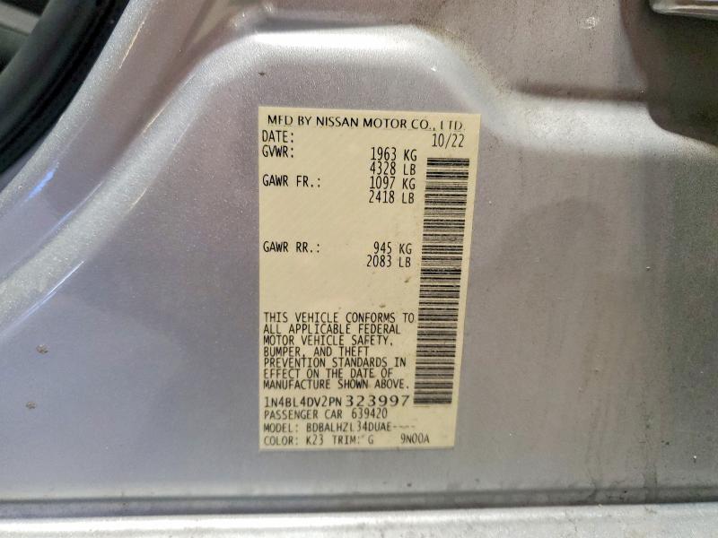 Продажа на аукционе авто 2023 Nissan Altima, vin: 1N4BL4DV2PN323997, номер лота: 79404225