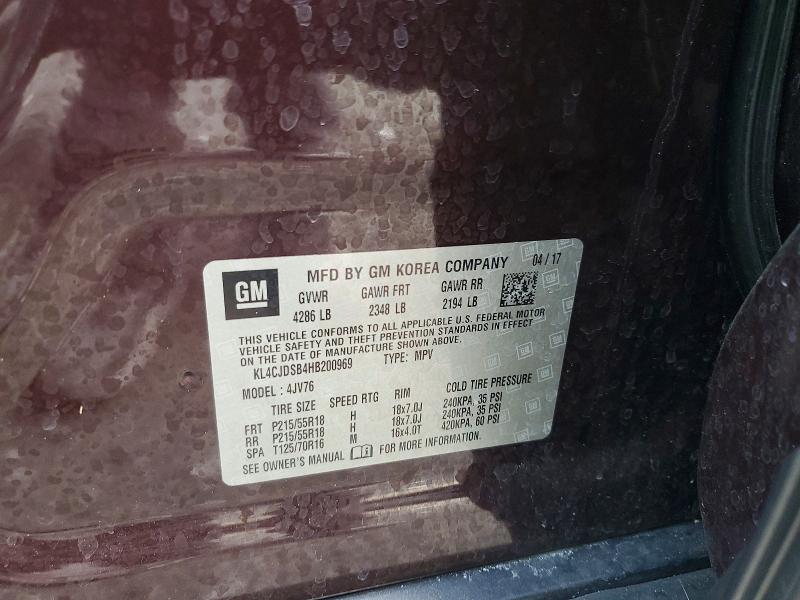 79346825 :رقم المزاد ، KL4CJDSB4HB200969 vin ، 2017 Buick Encore مزاد بيع