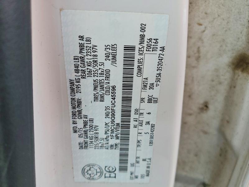 Aukcja sprzedaży 2015 Ford Escape, vin: 1FMCU9G90FUC45596, numer aukcji: 79833405