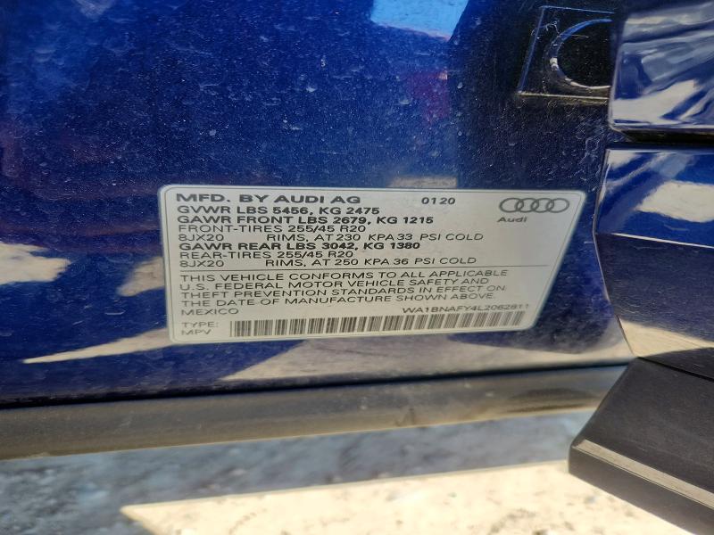 Aukcja sprzedaży 2020 Audi Q5, vin: WA1BNAFY4L2062811, numer aukcji: 41609076