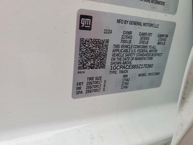 2025 Chevrolet Silverado მანქანა იყიდება აუქციონზე, vin: 1GCPACE88SZ170360, აუქციონის ნომერი: 47947596