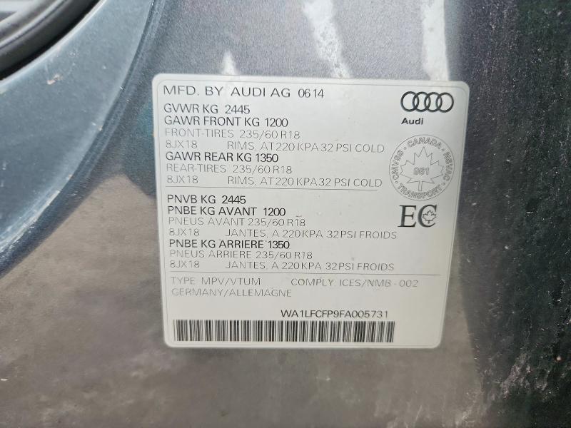 Продажа на аукционе авто 2015 Audi Q5, vin: WA1LFCFP9FA005731, номер лота: 74740565