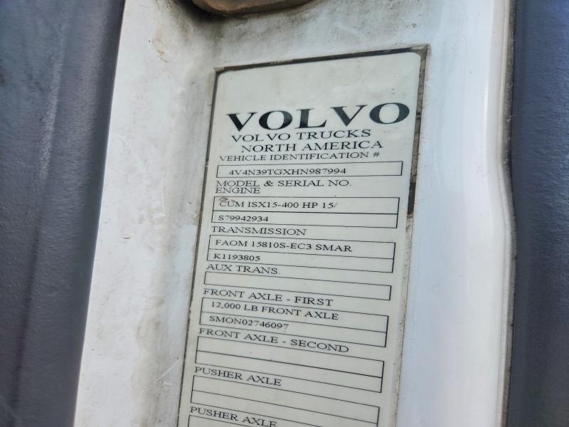 2017 Volvo Vnl მანქანა იყიდება აუქციონზე, vin: 4V4N39TGXHN987994, აუქციონის ნომერი: 46206886