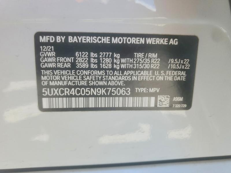 Aukcja sprzedaży 2022 Bmw X5, vin: 5UXCR4C05N9K75063, numer aukcji: 47387136
