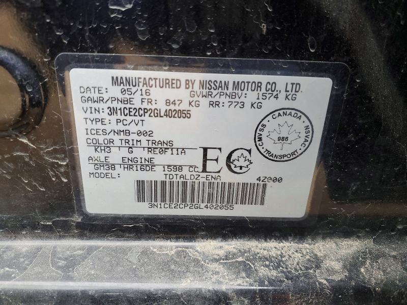 Продаж на аукціоні авто 2016 Nissan Versa Note, vin: 3N1CE2CP2GL402055, номер лоту: 46844846