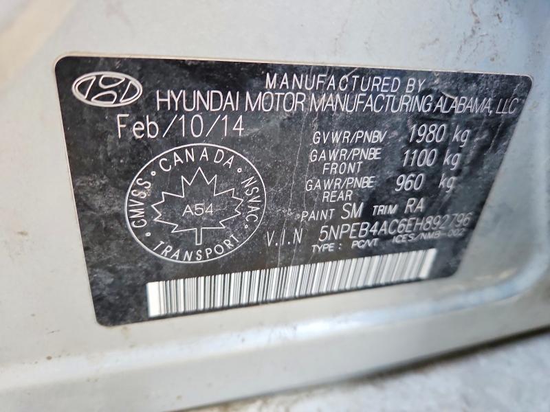 Aukcja sprzedaży 2014 Hyundai Sonata, vin: 5NPEB4AC6EH892796, numer aukcji: 79334795