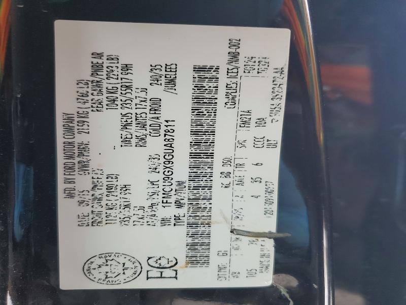 Продажа на аукционе авто 2016 Ford Escape, vin: 1FMCU9GX9GUA87811, номер лота: 47200626