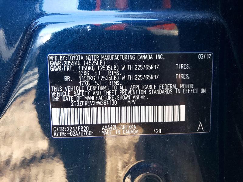 Aukcja sprzedaży 2017 Toyota Rav4, vin: 2T3ZFREV3HW364130, numer aukcji: 46566566