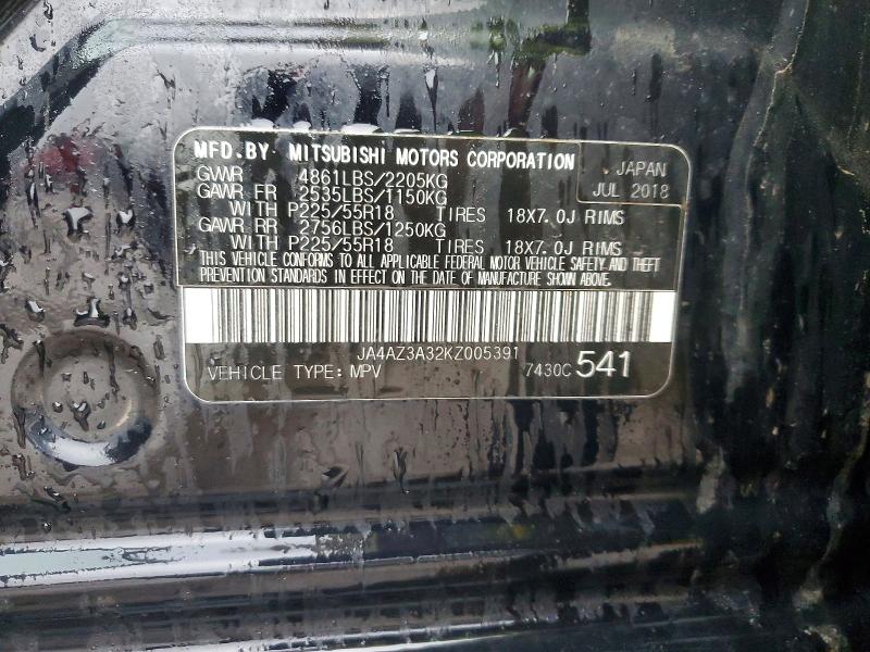 Aukcja sprzedaży 2019 Mitsubishi Outlander, vin: JA4AZ3A32KZ005391, numer aukcji: 47551336