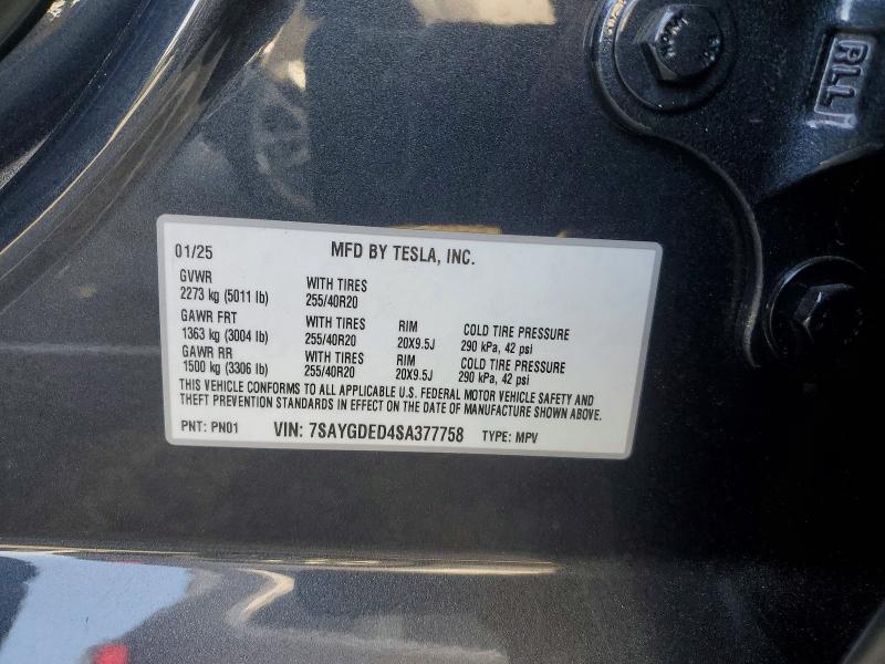 Продажа на аукционе авто 2025 Tesla Model Y, vin: 7SAYGDED4SA377758, номер лота: 45999926