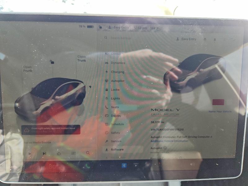 Aukcja sprzedaży 2022 Tesla Model Y, vin: 7SAYGDEF4NF518210, numer aukcji: 79968055