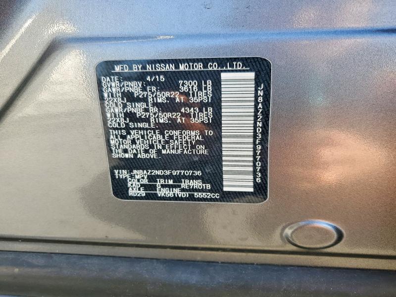 Продаж на аукціоні авто 2015 Infiniti Qx80, vin: JN8AZ2ND3F9770736, номер лоту: 79560825
