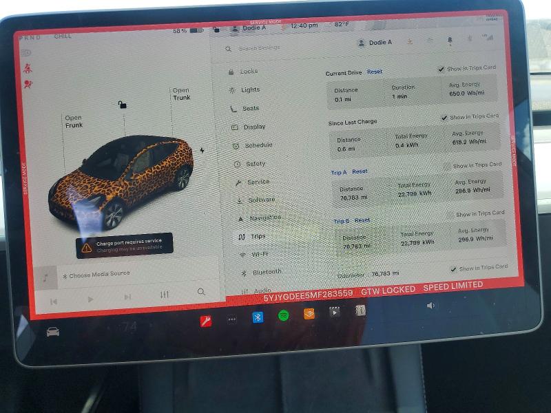 Продажа на аукционе авто 2021 Tesla Model Y, vin: 5YJYGDEE5MF283559, номер лота: 79380335