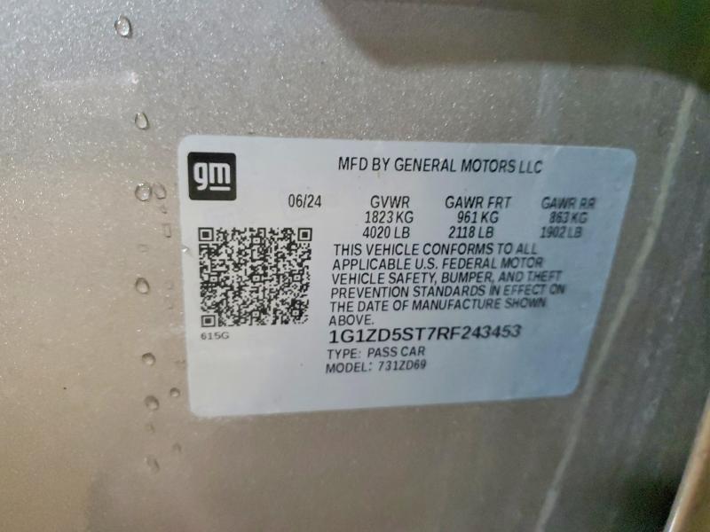 48111086 :رقم المزاد ، 1G1ZD5ST7RF243453 vin ، 2024 Chevrolet Malibu مزاد بيع