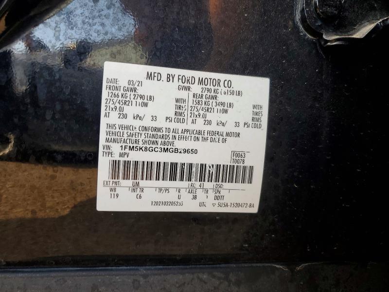 Aukcja sprzedaży 2021 Ford Explorer, vin: 1FM5K8GC3MGB29650, numer aukcji: 47262356