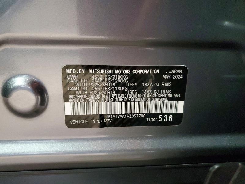 Продаж на аукціоні авто 2024 Mitsubishi Eclipse Cross, vin: JA4ATVAA1RZ057780, номер лоту: 46981296