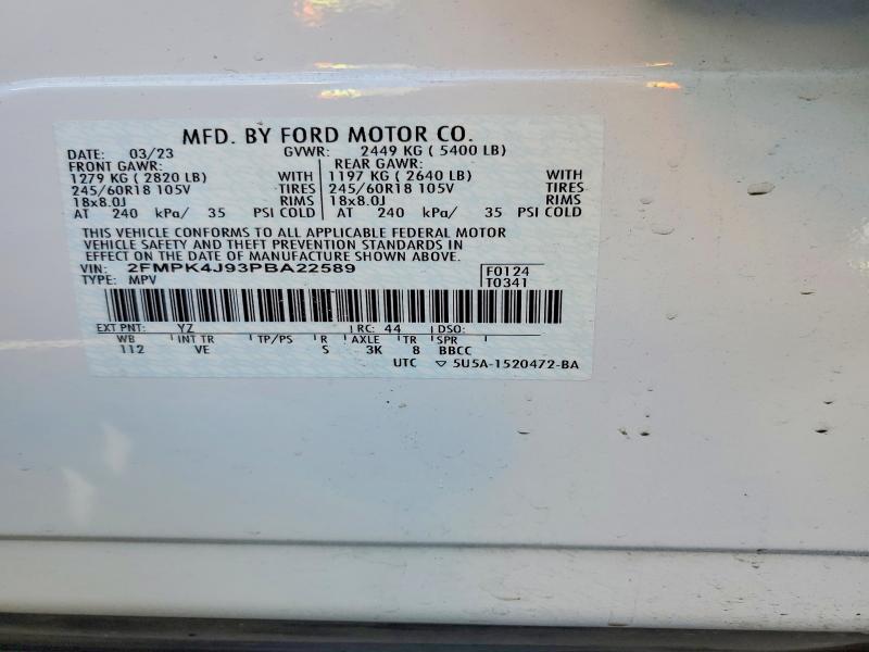 Aukcja sprzedaży 2023 Ford Edge, vin: 2FMPK4J93PBA22589, numer aukcji: 47142366