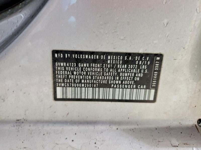 Продажа на аукционе авто 2019 Volkswagen Jetta, vin: 3VWC57BU6KM250167, номер лота: 79970345