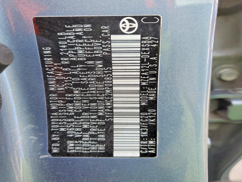 46772196 :رقم المزاد ، 5YFP4MCE2MP088515 vin ، 2021 Toyota Corolla مزاد بيع