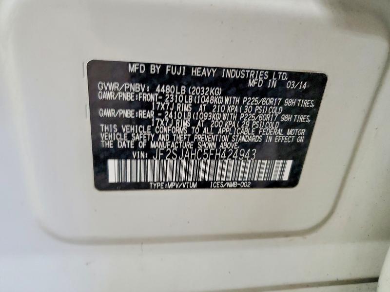 Продаж на аукціоні авто 2015 Subaru Forester, vin: JF2SJAHC5FH424943, номер лоту: 46880586