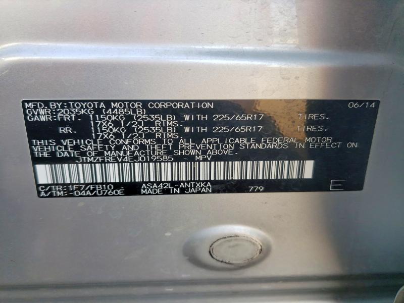 Продаж на аукціоні авто 2014 Toyota Rav4, vin: JTMZFREV4EJ019585, номер лоту: 46865196