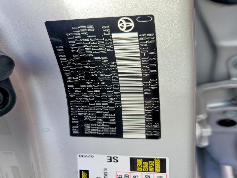 Aukcja sprzedaży 2026 Toyota Corolla, vin: 5YFB4MDE3TP397384, numer aukcji: 78959495