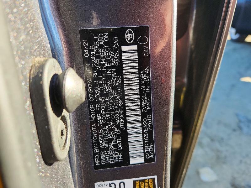 41946806 :رقم المزاد ، JTDKAMFP8M3191883 vin ، 2021 Toyota Prius Prime مزاد بيع