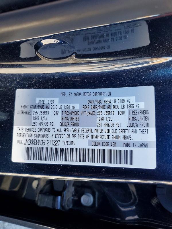 46934806 :رقم المزاد ، JM3KKBHA0S1211327 vin ، 2025 Mazda Cx-90 مزاد بيع