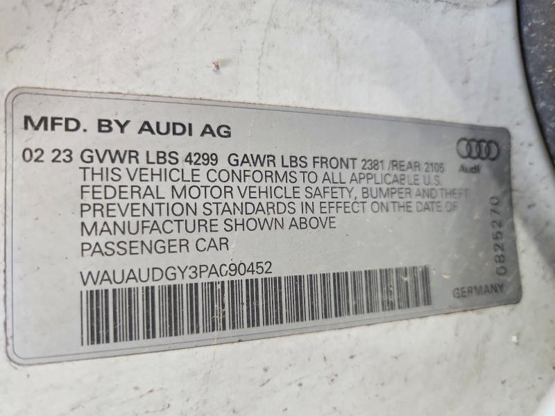 Aukcja sprzedaży 2023 Audi A3, vin: WAUAUDGY3PA090452, numer aukcji: 45663006