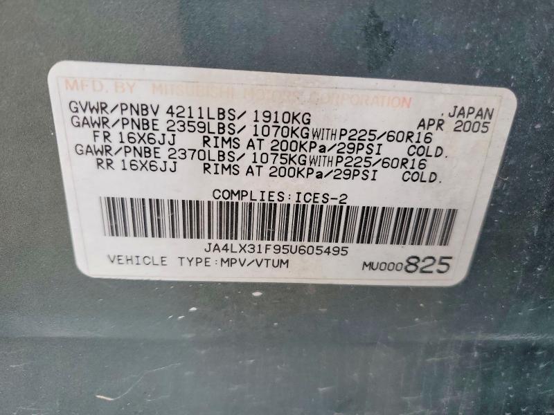 Продажа на аукционе авто 2005 Mitsubishi Outlander, vin: JA4LX31F95U605495, номер лота: 45524036
