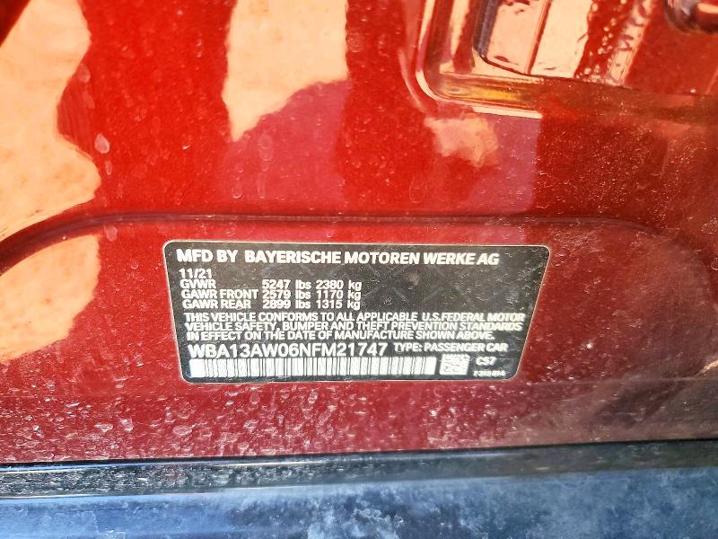 Продаж на аукціоні авто 2022 Bmw M440xi, vin: WBA13AW06NFM21747, номер лоту: 46944276