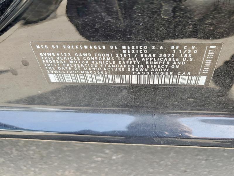 48085336 :رقم المزاد ، 3VWC57BU5MM026634 vin ، 2021 Volkswagen Jetta مزاد بيع