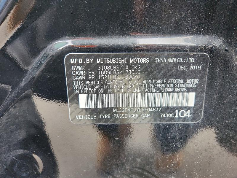 Продаж на аукціоні авто 2020 Mitsubishi Mirage, vin: ML32F4FJ7LHF04877, номер лоту: 45766806