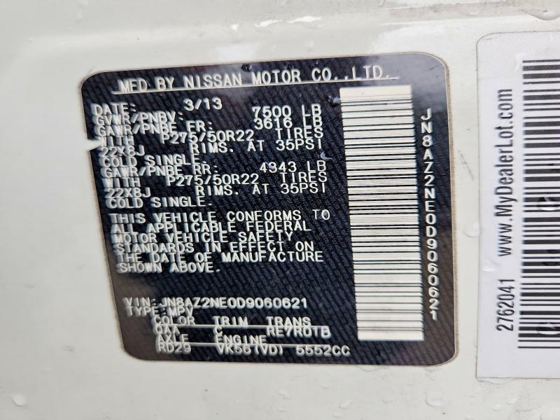 Продажа на аукционе авто 2013 Infiniti Qx56, vin: JN8AZ2NE0D9060621, номер лота: 79568695