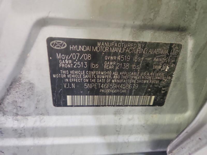 48291836 :رقم المزاد ، 5NPET46F59H458679 vin ، 2009 Hyundai Sonata مزاد بيع