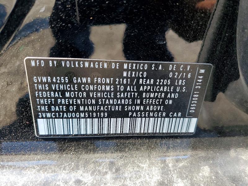 47796916 :رقم المزاد ، 3VWC17AU0GM519199 vin ، 2016 Volkswagen Golf Sportwagen مزاد بيع