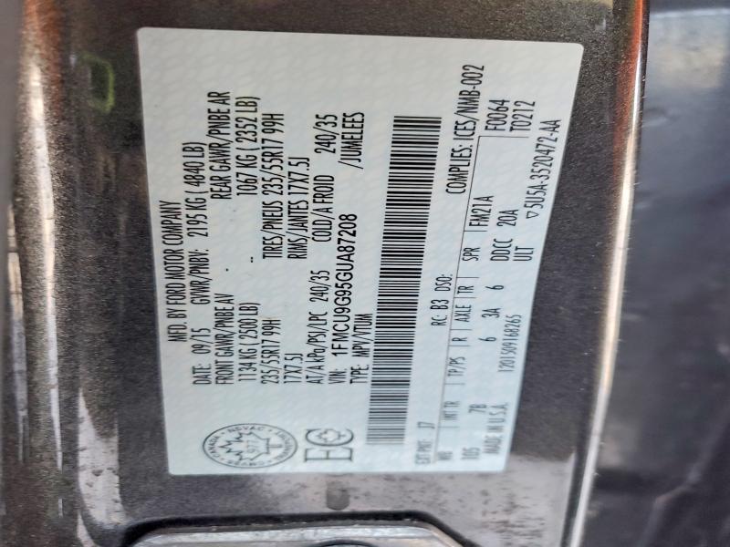 Продажа на аукционе авто 2016 Ford Escape, vin: 1FMCU9G95GUA87208, номер лота: 79527815