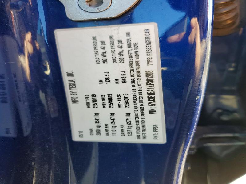 45777246 :رقم المزاد ، 5YJ3E1EA1KF301208 vin ، 2019 Tesla Model 3 مزاد بيع