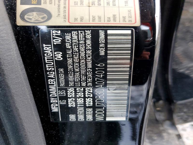 79939665 :رقم المزاد ، WDDLJ7DB3DA074016 vin ، 2013 Mercedes-benz Cls مزاد بيع